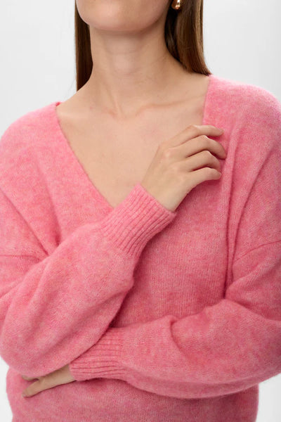Nuriette V-Neck Pullover (pink lemonade)