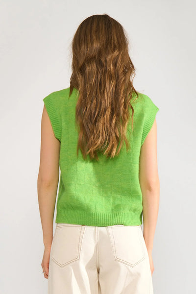 Nuriette Check Vest Jasmine green