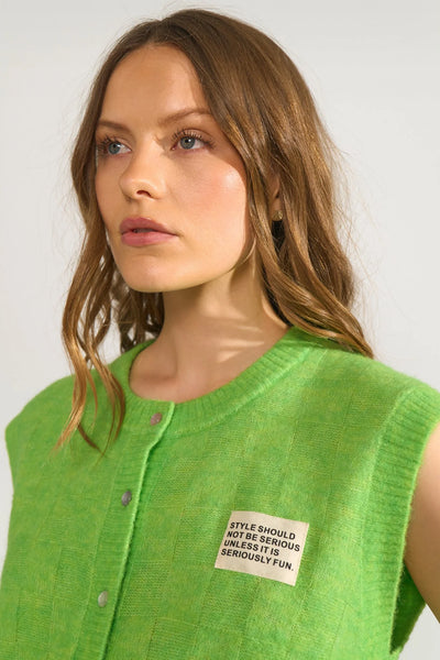 Nuriette Check Vest Jasmine green