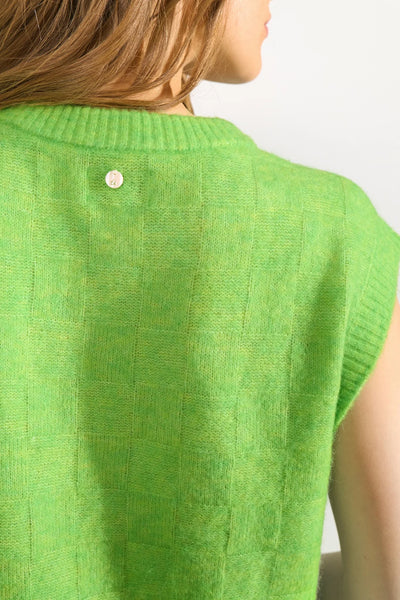 Nuriette Check Vest Jasmine green