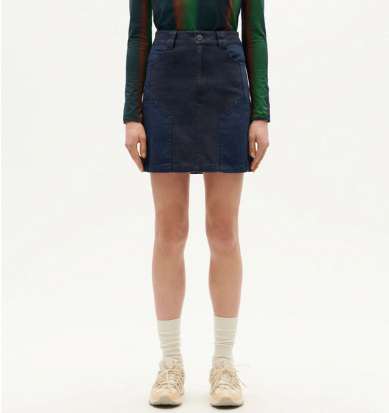 Blue Night Neel Herringbone Skirt