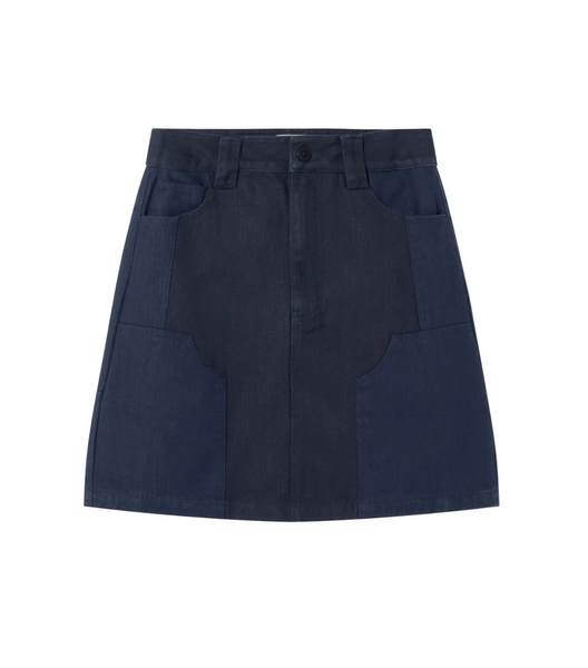 Blue Night Neel Herringbone Skirt
