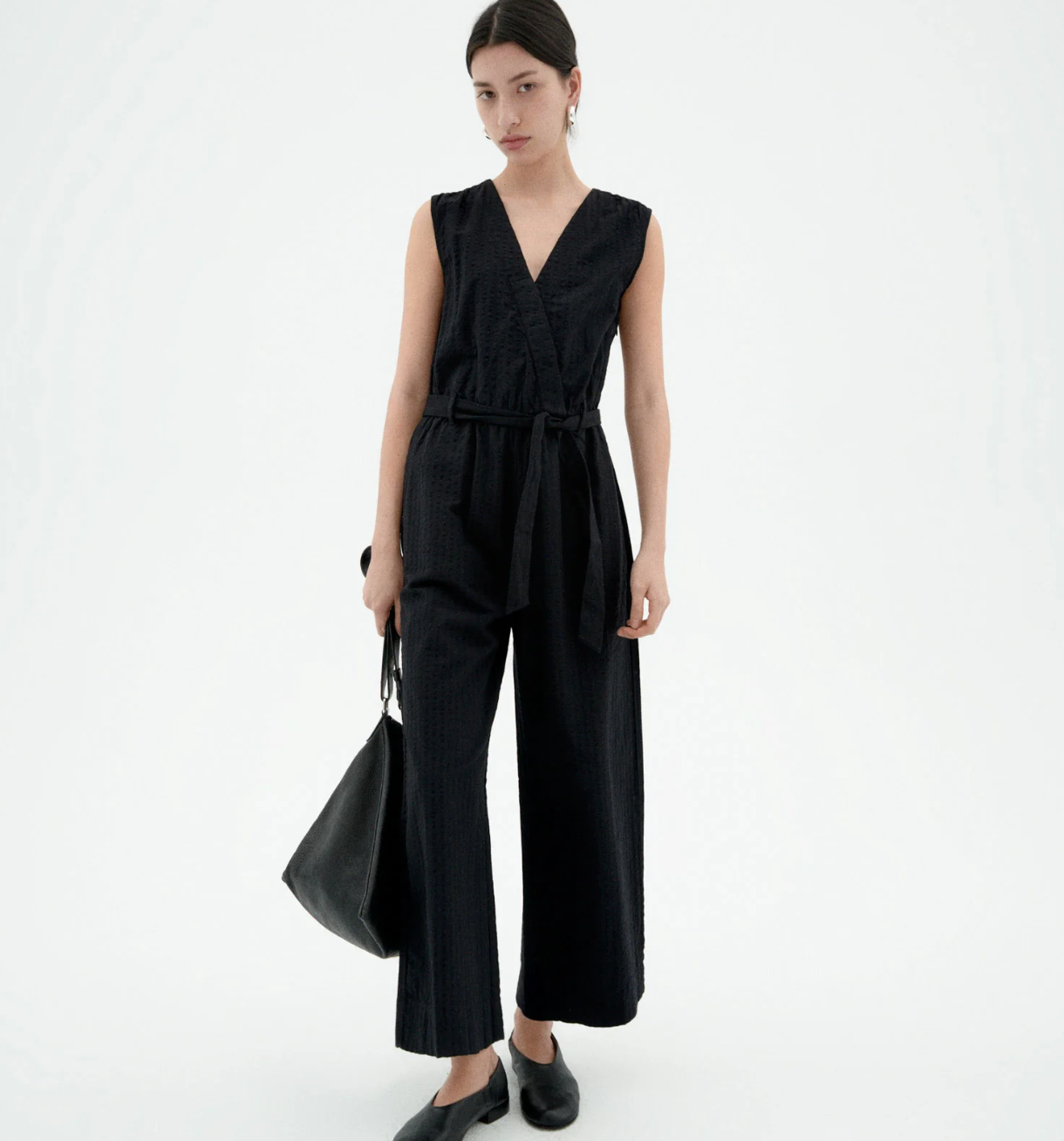 Seersucker Black Winona Jumpsuit