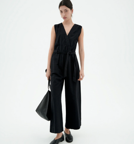 Seersucker Black Winona Jumpsuit