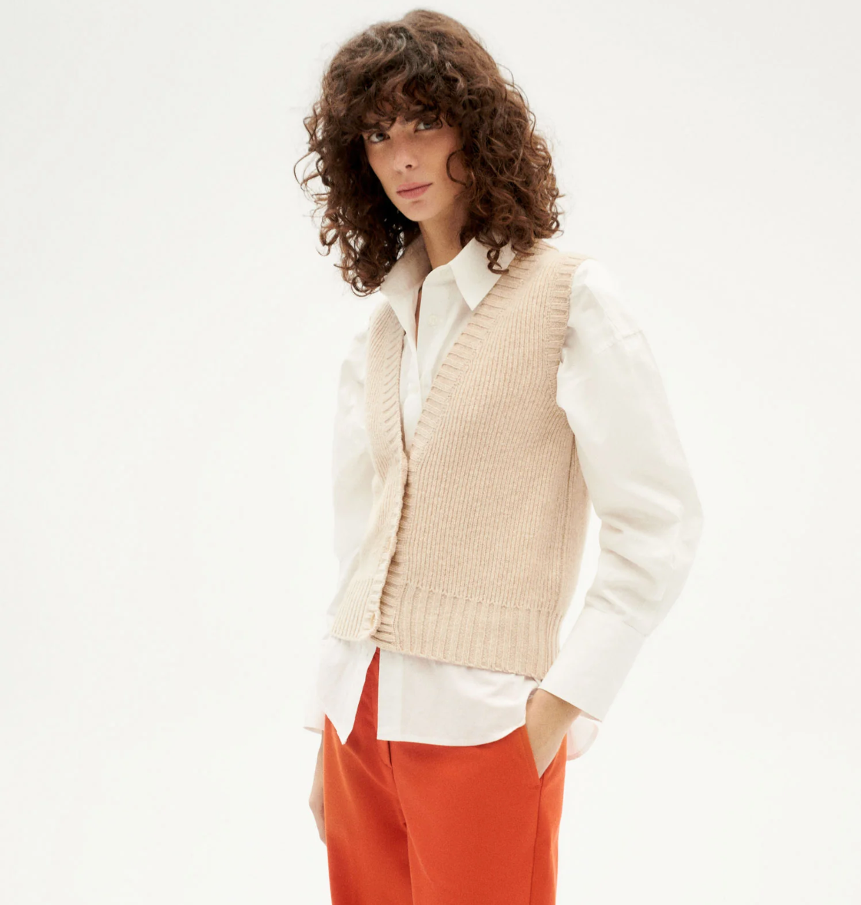 Beige Ginger Knitted Vest