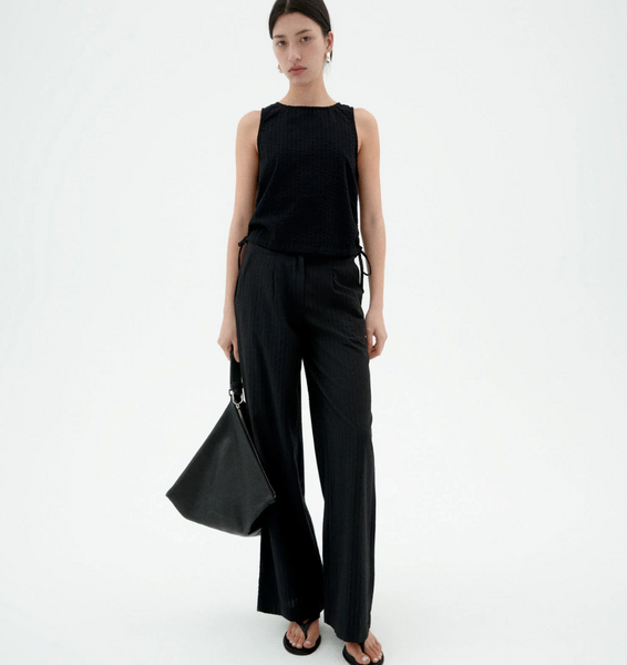 Black Seersucker Florence Top