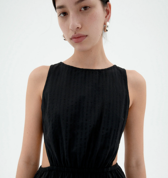 Black seersucker Kin Dress
