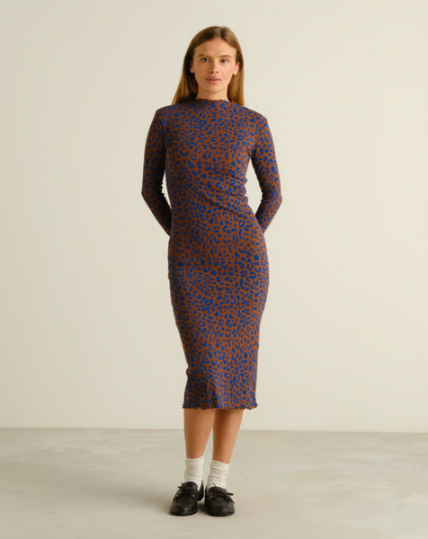 Lofta Rib Dress Leopard
