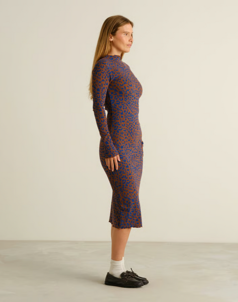 Lofta Rib Dress Leopard