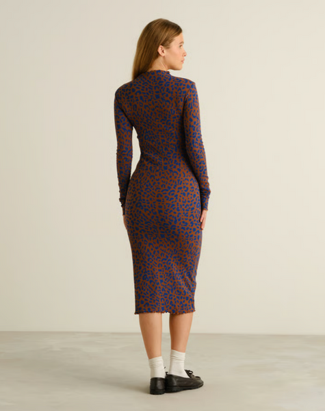 Lofta Rib Dress Leopard