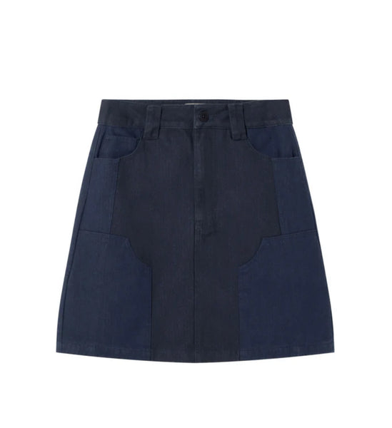 Blue Night Neel Herringbone Skirt