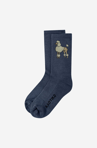 Poodle Socks Navy