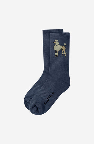 Poodle Socks Navy
