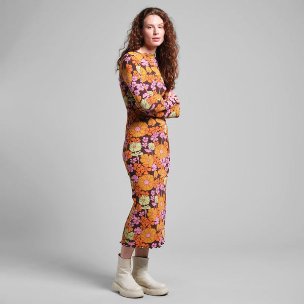 Lofta Rib Dress Flower Power