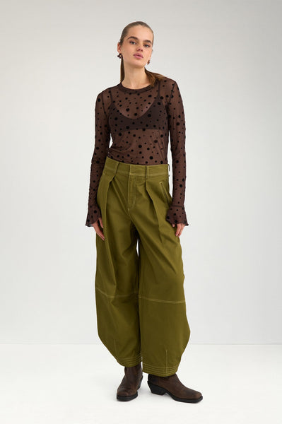 Nuevita LS mesh blouse (chocolate)