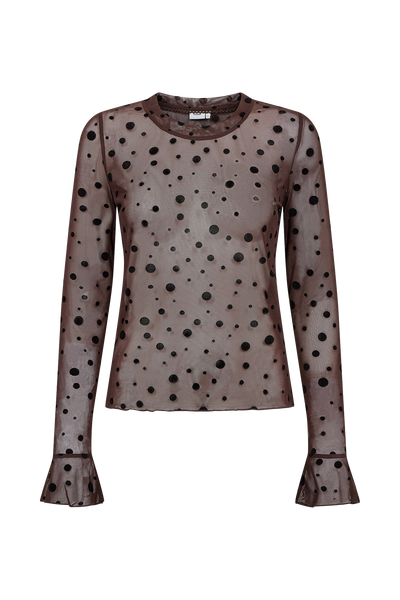 Nuevita LS mesh blouse (chocolate)
