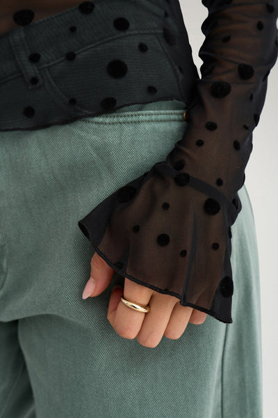 Nuevita LS mesh blouse (caviar)