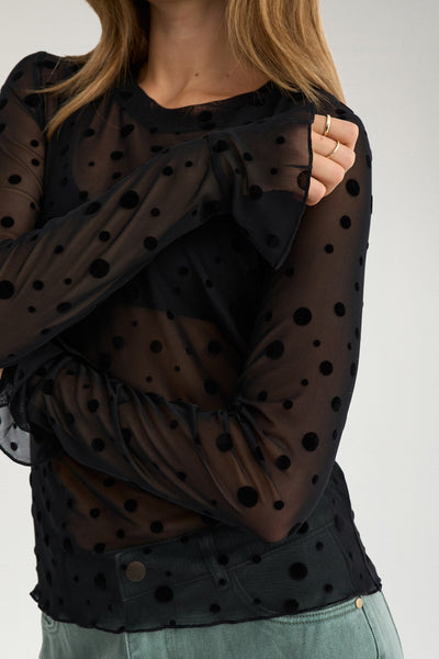 Nuevita LS mesh blouse (caviar)