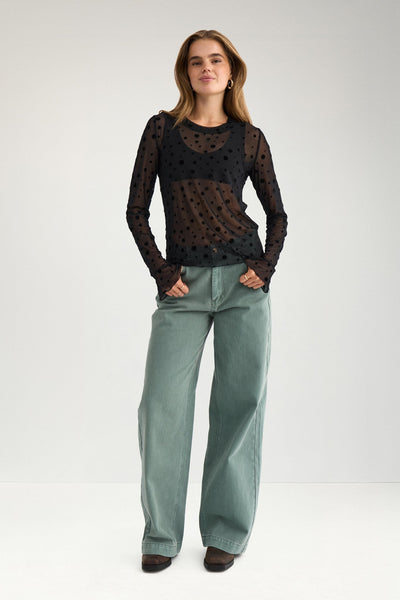 Nuevita LS mesh blouse (caviar)