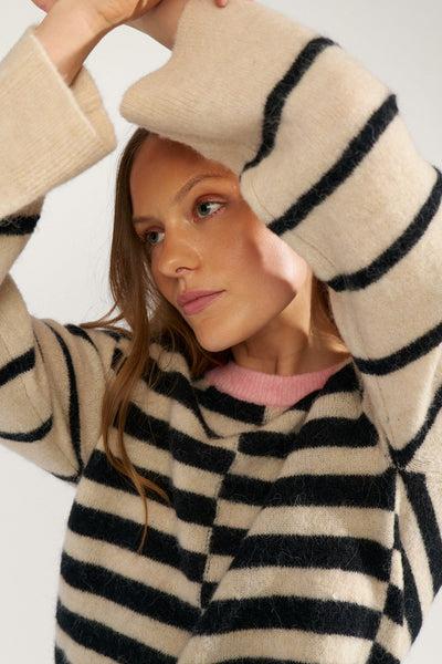 Nuriette Block Stripes Black