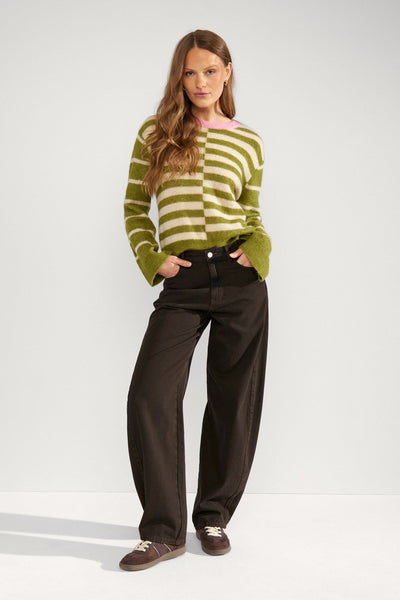Nuriette Block Stripes Green