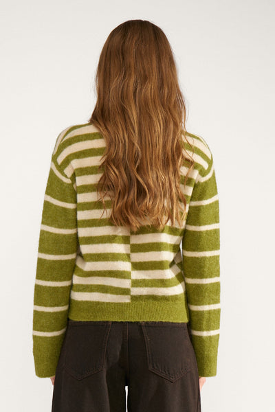 Nuriette Block Stripes Green