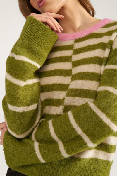 Nuriette Block Stripes Green