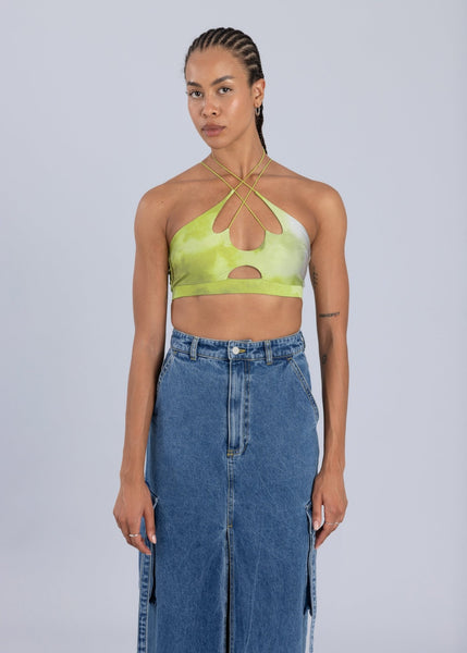 Green Cut-out Bralette