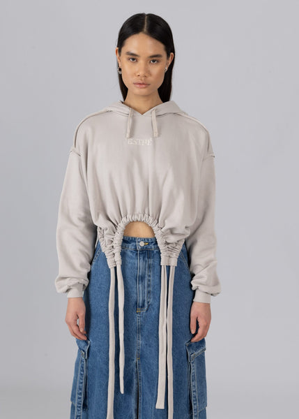 Organic Ribbon Hoodie Gray