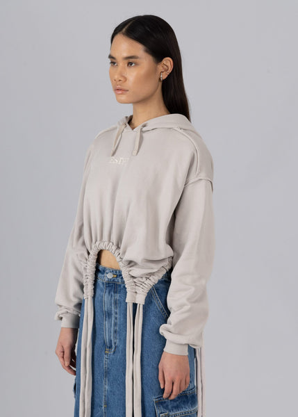 Organic Ribbon Hoodie Gray