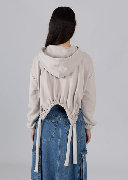 Organic Ribbon Hoodie Gray