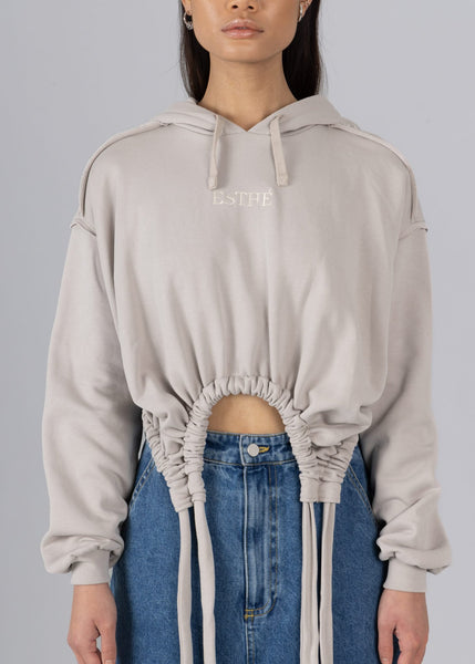Organic Ribbon Hoodie Gray