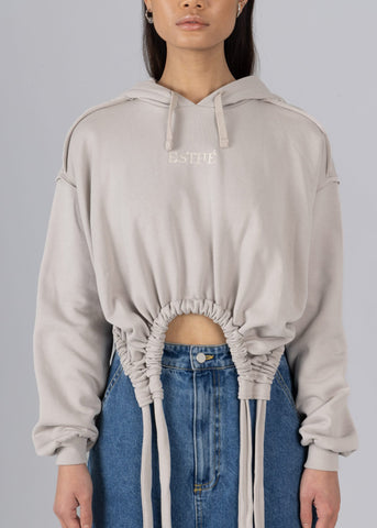 Organic Ribbon Hoodie Gray