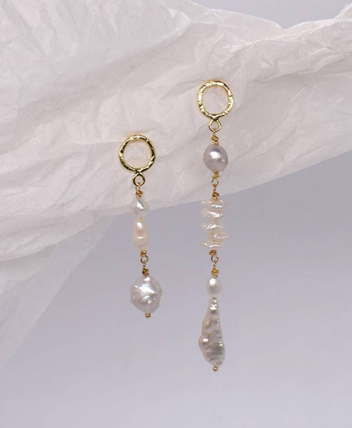 Cara asimétricos Pendientes Oro