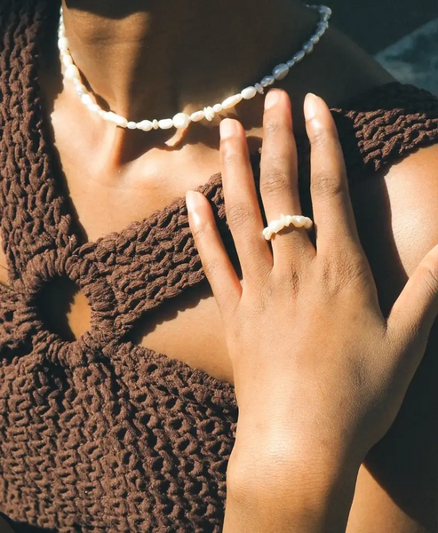 Cara anillo perlas mix