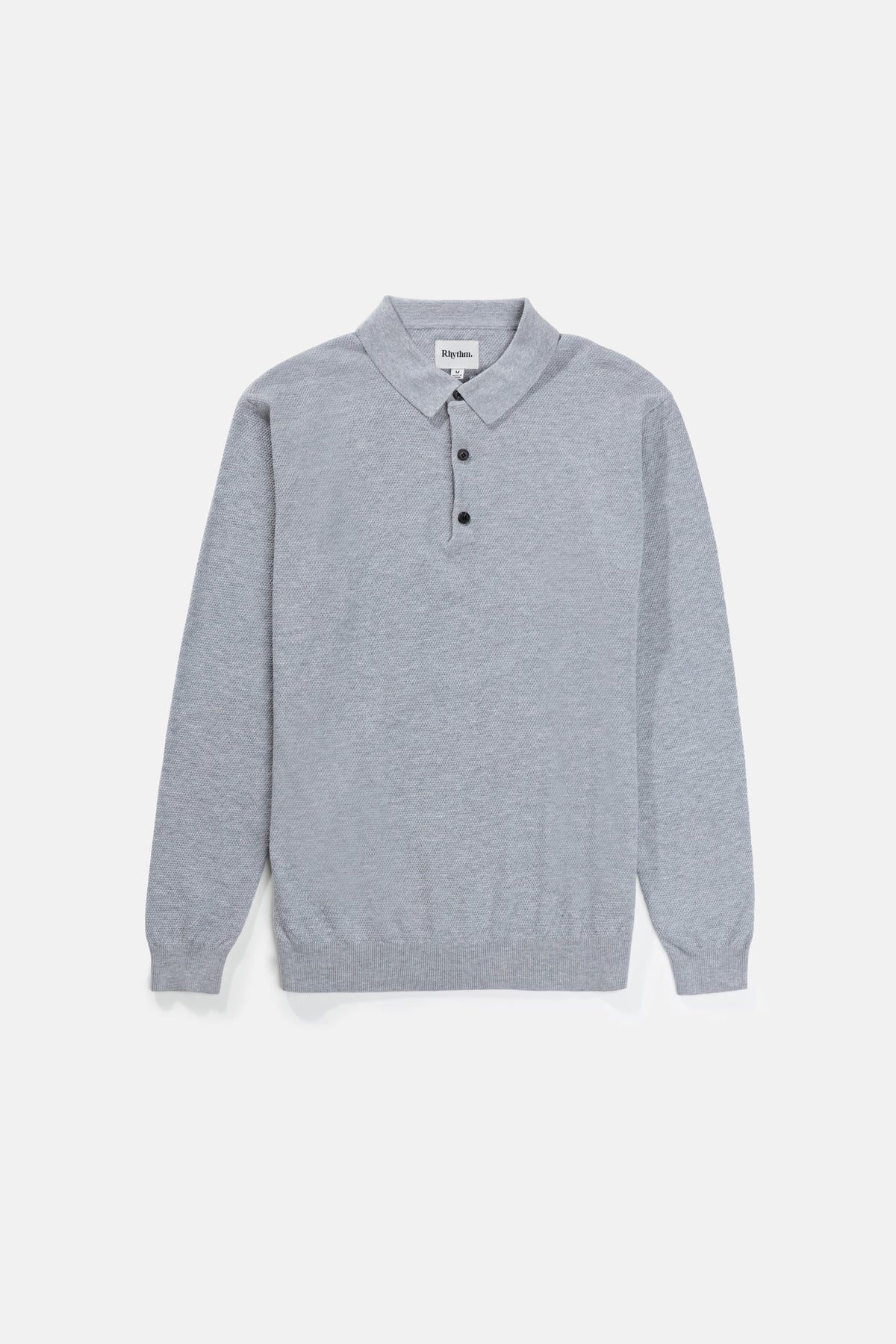 Textured Knit Polo Gris