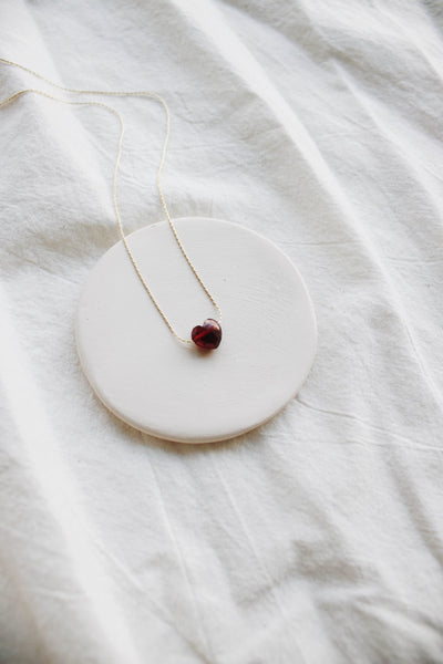 Granate Heart Necklace