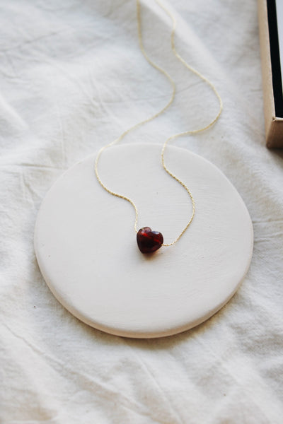 Granate Heart Necklace