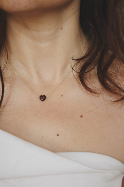Granate Heart Necklace