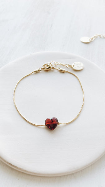 Granate Heart Necklace