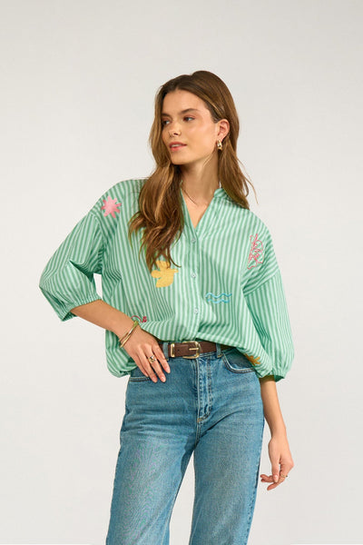 Nuseanne Shirt green stripes