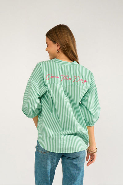 Nuseanne Shirt green stripes
