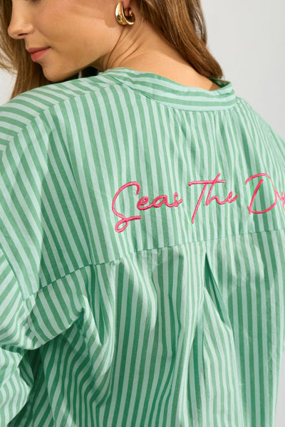 Nuseanne Shirt green stripes