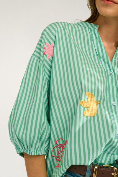 Nuseanne Shirt green stripes