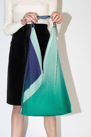 Green Monica Pleated Y Bag