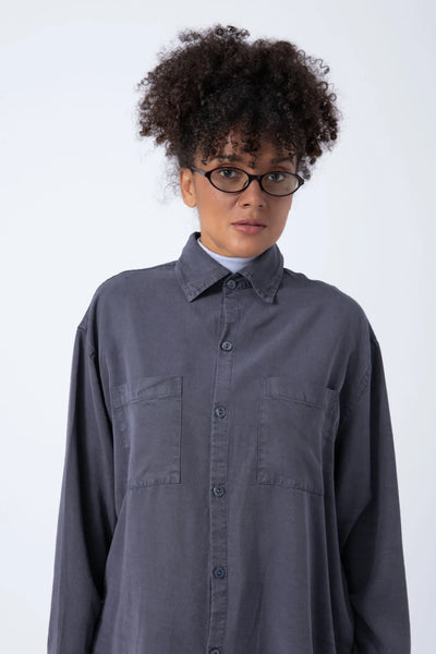 Camisa Tencel Azul