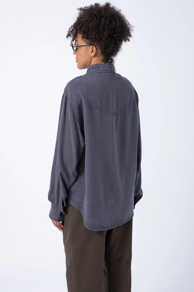 Camisa Tencel Azul