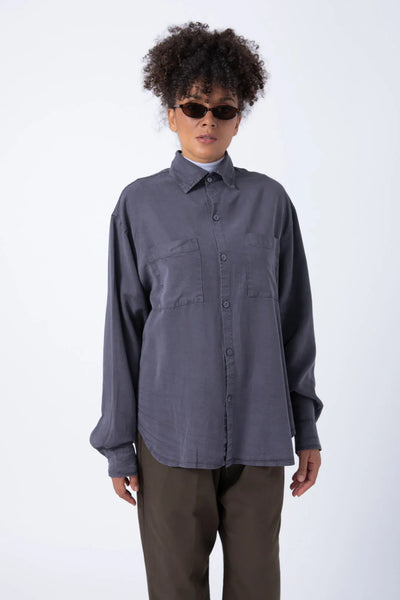 Camisa Tencel Azul