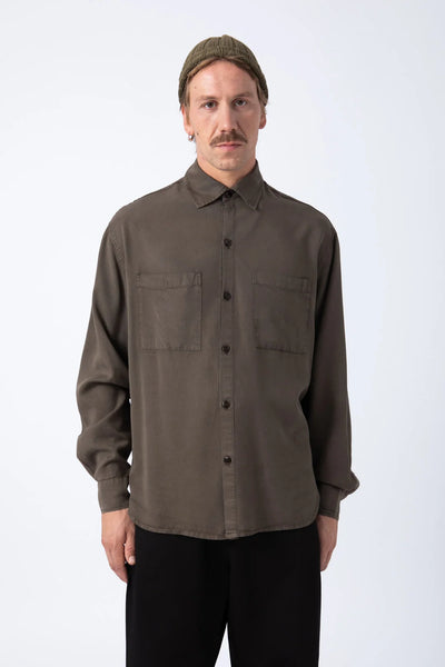 Camisa Tencel Marron
