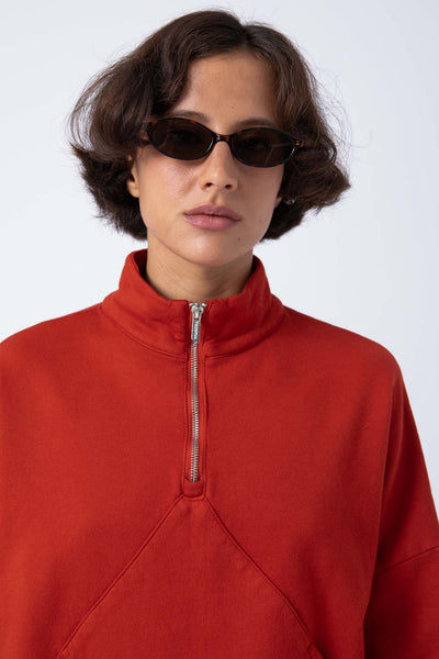 Sudadera Cremallera Roja